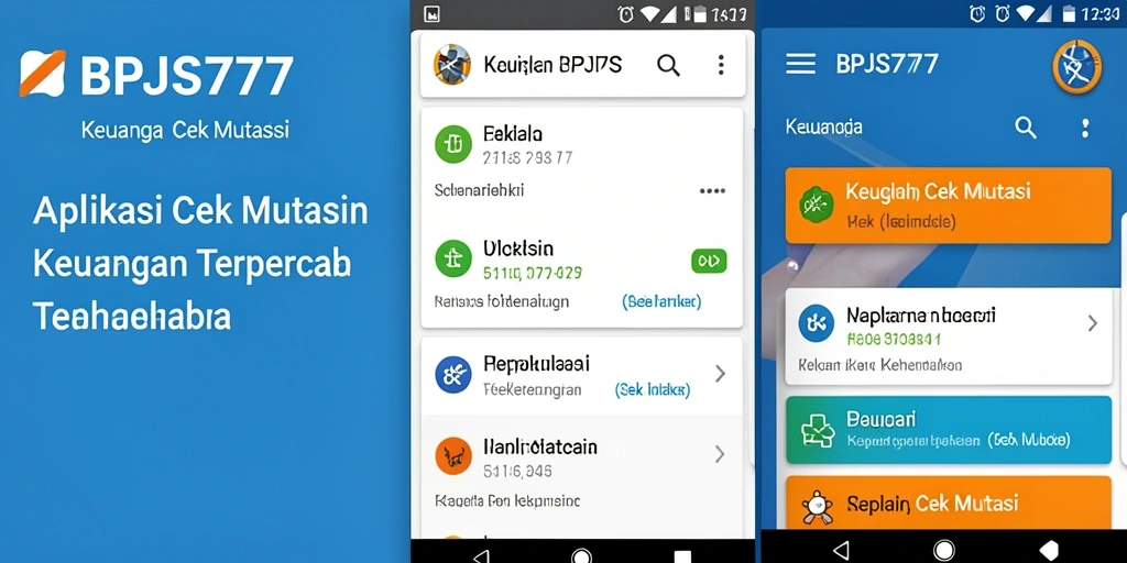 Tampilan antarmuka aplikasi BPJS777 untuk fungsi Cek Mutasi.