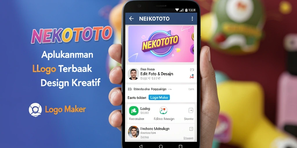 Antarmuka NEKOTOTO menunjukkan fitur Logo Maker yang intuitif dan menarik.