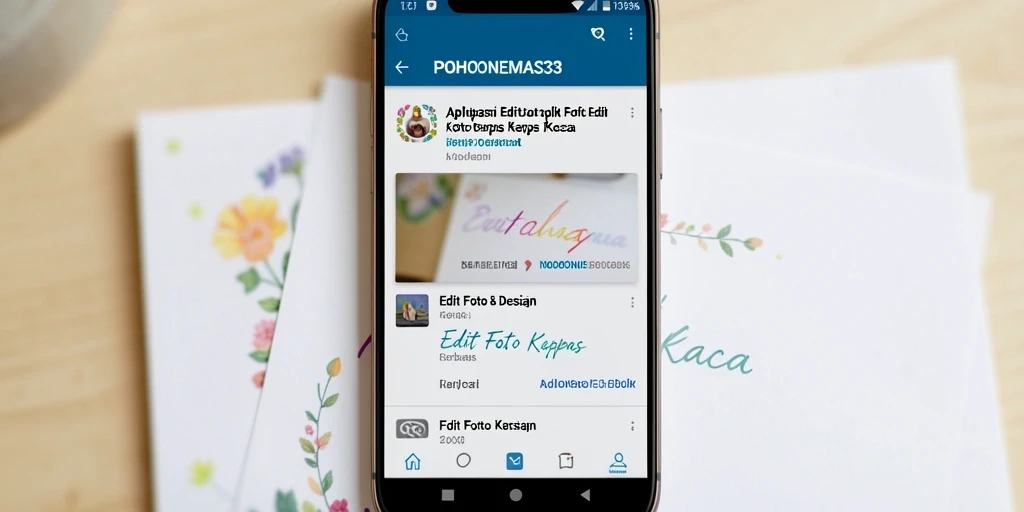 Antarmuka aplikasi POHONEMAS33 untuk efek Edit Foto Kertas Kaca.